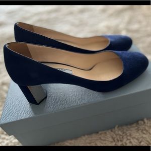 Prada Blue Suede Heels - Size 38.5